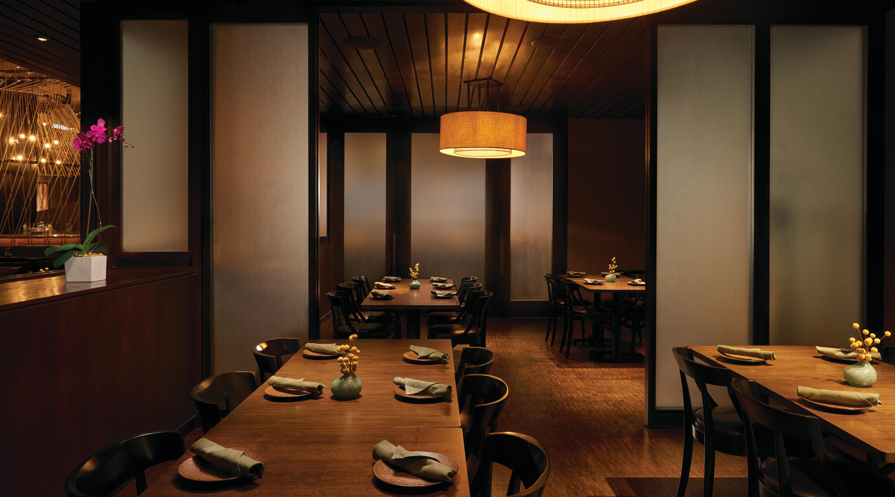 Interior view of a private dining room at Lemongrass.